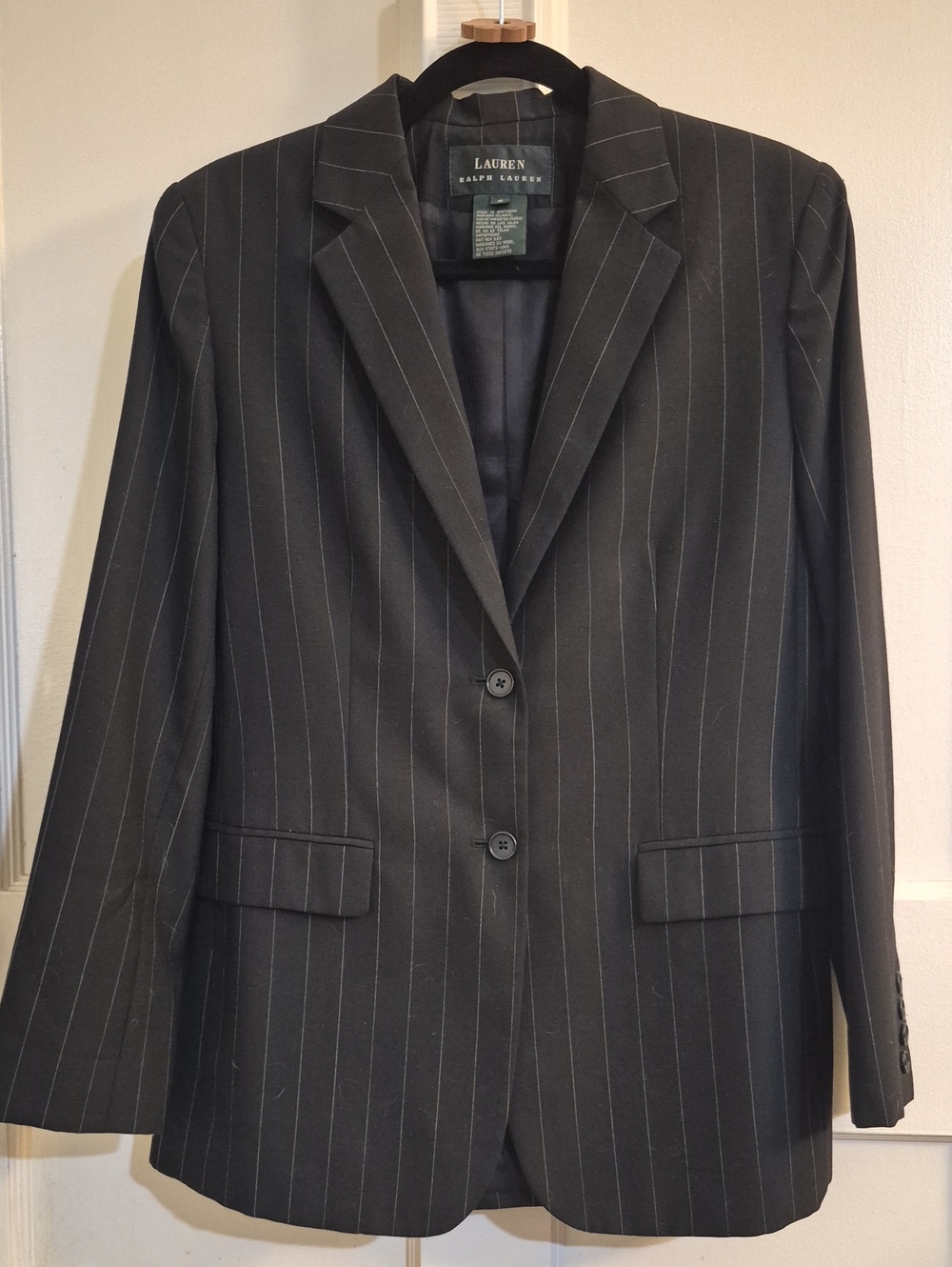 Ralph Lauren Charcoal Pinstripe Tailored Blazer